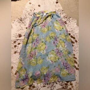Floral Blue and Green Women's Skirt